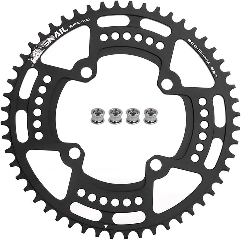 FOMTOR 104 BCD Chainring (30-52T) 7-12 Speed Compatible CNC 7075 Aluminum Narrow Wide Tooth Round Oval Chainrings for MTB/Road Bike Ebike Chainwheel Black/Red - Image 1